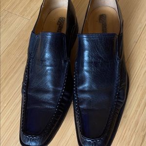 Italian black leather loafers. 14N European 46